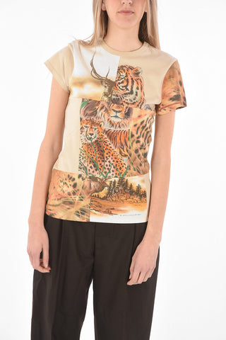Patchwork Front Cotton T-Shirt