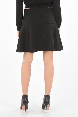 Back Zipped Flared Skirt