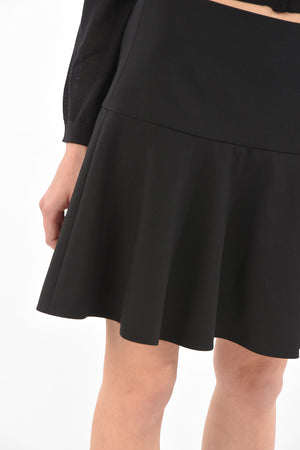 Back Zipped Flared Skirt