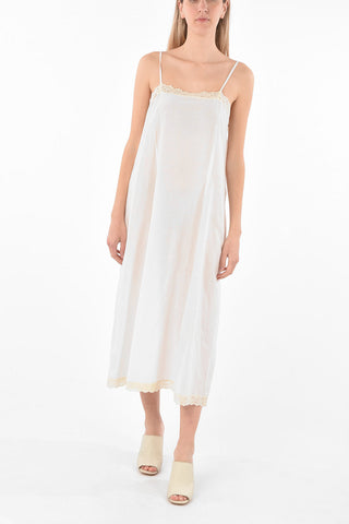 Lace-edged Silk Blend Slip Dress