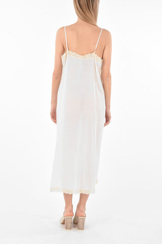 Lace-edged Silk Blend Slip Dress