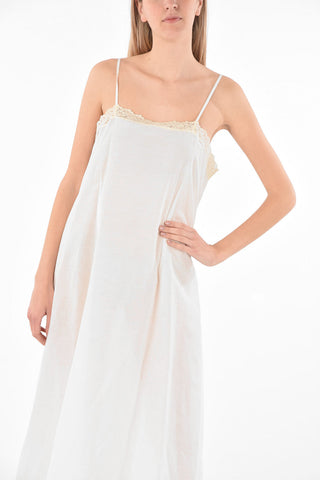 Lace-edged Silk Blend Slip Dress
