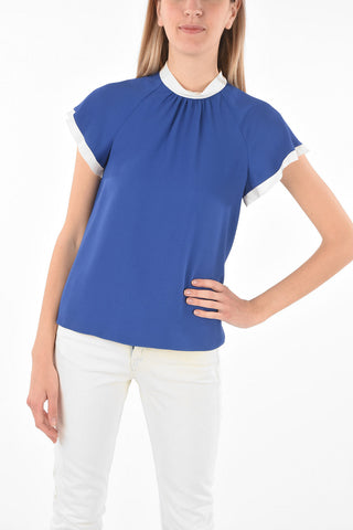 Tie-Neck Short-sleeved Top
