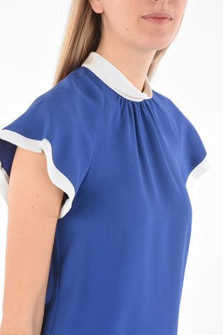 Tie-Neck Short-sleeved Top