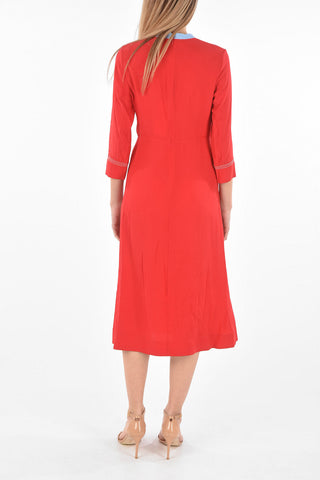 3/4-Sleeved Two Tone Dress