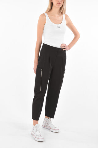 Pantaloni Cargo in Lana ad 1 Pince