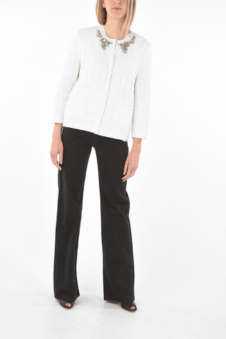 Jewel Brooch Lace Blazer