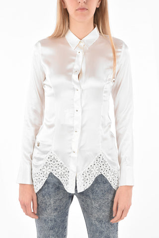 Camicia in Satin ADA con Dettaglio in Pizzo