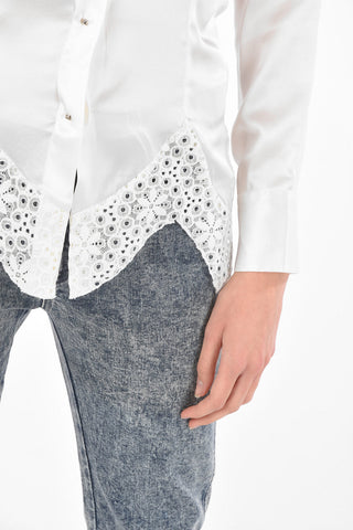 Camicia in Satin ADA con Dettaglio in Pizzo