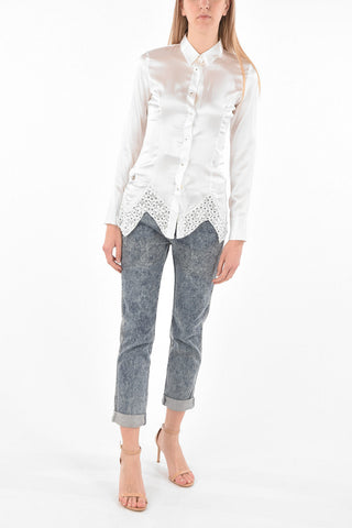 Camicia in Satin ADA con Dettaglio in Pizzo