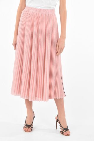 Perforated Fabric Pleated Circle Skirt