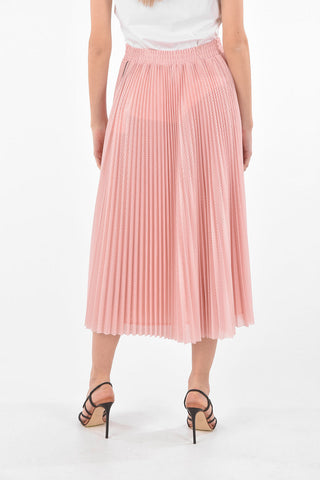 Perforated Fabric Pleated Circle Skirt
