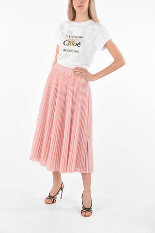 Perforated Fabric Pleated Circle Skirt