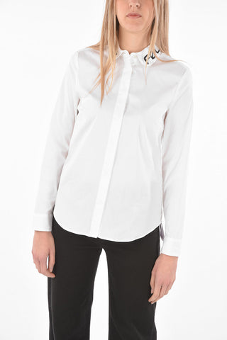 Embroidered Collar F0LL0W M3 N0W Shirt