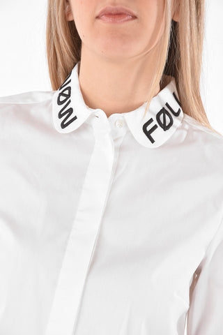Embroidered Collar F0LL0W M3 N0W Shirt
