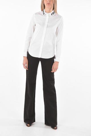 Embroidered Collar F0LL0W M3 N0W Shirt