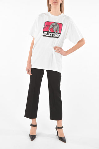 oversized crewneck t-shirt with logo-print