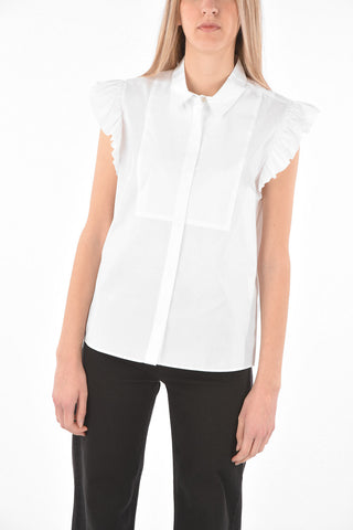 Ruffle-sleeved Tuxedo Shirt