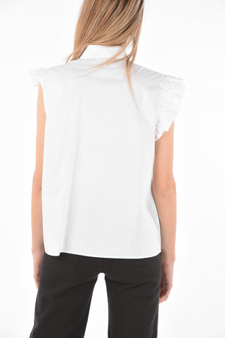 Ruffle-sleeved Tuxedo Shirt