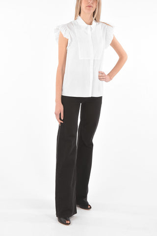 Ruffle-sleeved Tuxedo Shirt