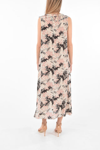 Floral Patterned Silk Maxi Dress