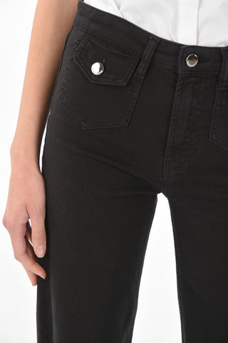 Patch Pocket Palazzo Denims with Belt Loops