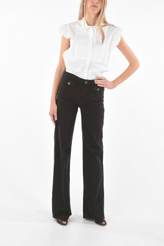 Patch Pocket Palazzo Denims with Belt Loops
