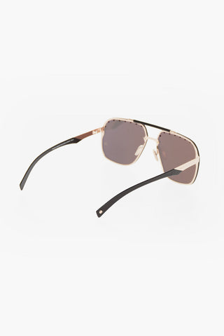 mirrored studs aviator FREEDOM sunglesses with leather details