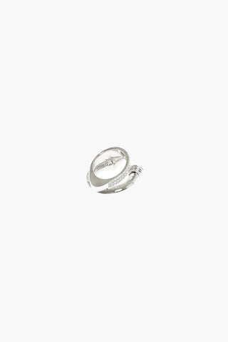 brass BAD MANNERS ring with rhinestone embellishment