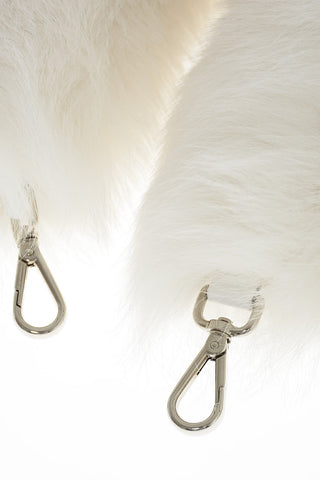 real fur double handle for bag