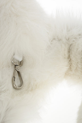 real fur double handle for bag