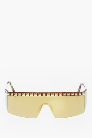 shield KOBA sunglasses with studs and mirrored lenses