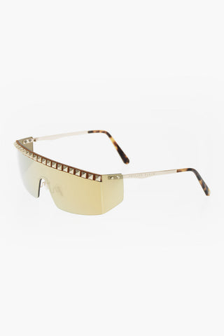 shield KOBA sunglasses with studs and mirrored lenses