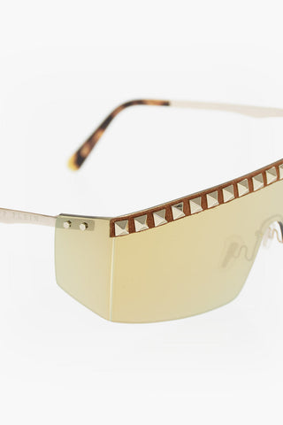 shield KOBA sunglasses with studs and mirrored lenses