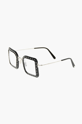 studded square-frame VREELAND-V spectacles