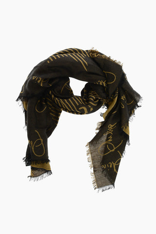 skull embroidered scarf
