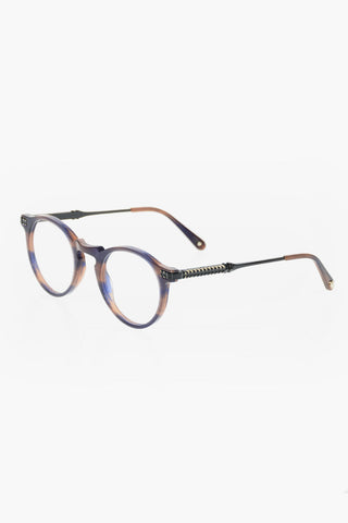 round INDY spectacles with sheer lenses