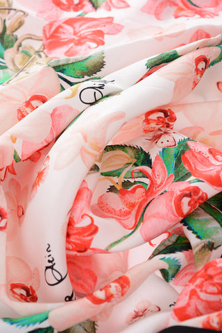 Foulard stampa floreale in seta