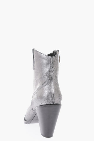 Metallic Leather CURTIS Western Booties 9 cm