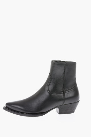 Leather LUKAS Ankle Boots with Pointed Toe 5 cm