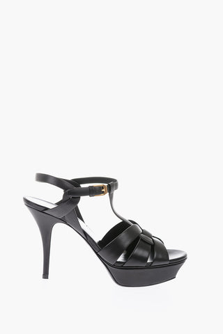 Leather TRIBUTE Sandals with Logo 10 cm