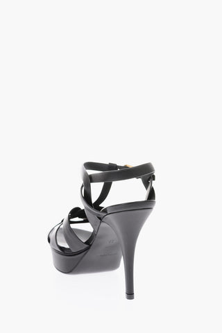 Leather TRIBUTE Sandals with Logo 10 cm