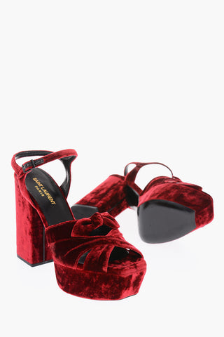 Velvet FARRAH Sandals with Bow Detailing 12 cm