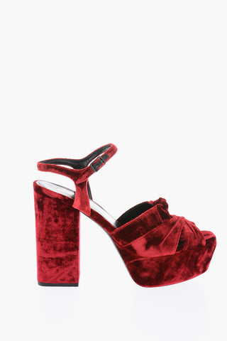 Velvet FARRAH Sandals with Bow Detailing 12 cm