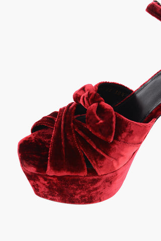 Velvet FARRAH Sandals with Bow Detailing 12 cm