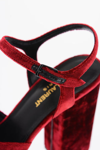 Velvet FARRAH Sandals with Bow Detailing 12 cm