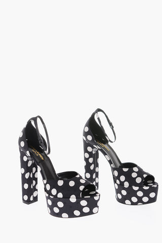 Statement Platform JODIE Sandals with Polka Dots Print 14,5 cm