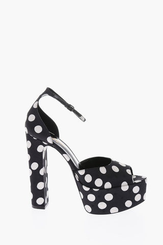 Statement Platform JODIE Sandals with Polka Dots Print 14,5 cm
