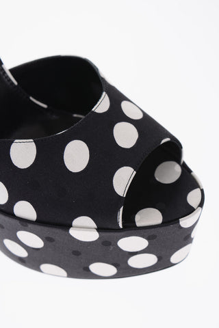 Statement Platform JODIE Sandals with Polka Dots Print 14,5 cm