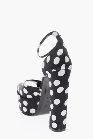 Statement Platform JODIE Sandals with Polka Dots Print 14,5 cm